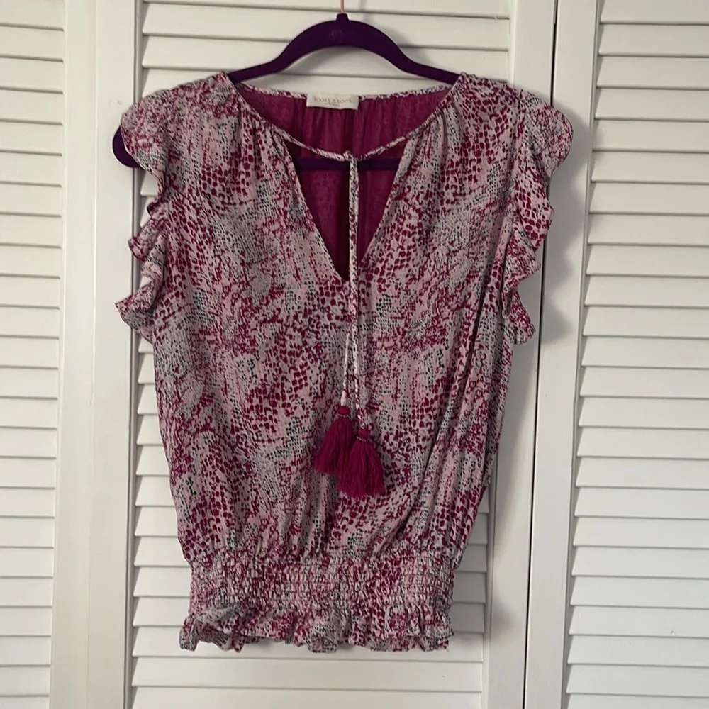 Ramy Brook Pink and White Blouse - Picture 1 of 5